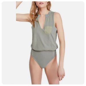 Free People olive bodysuit